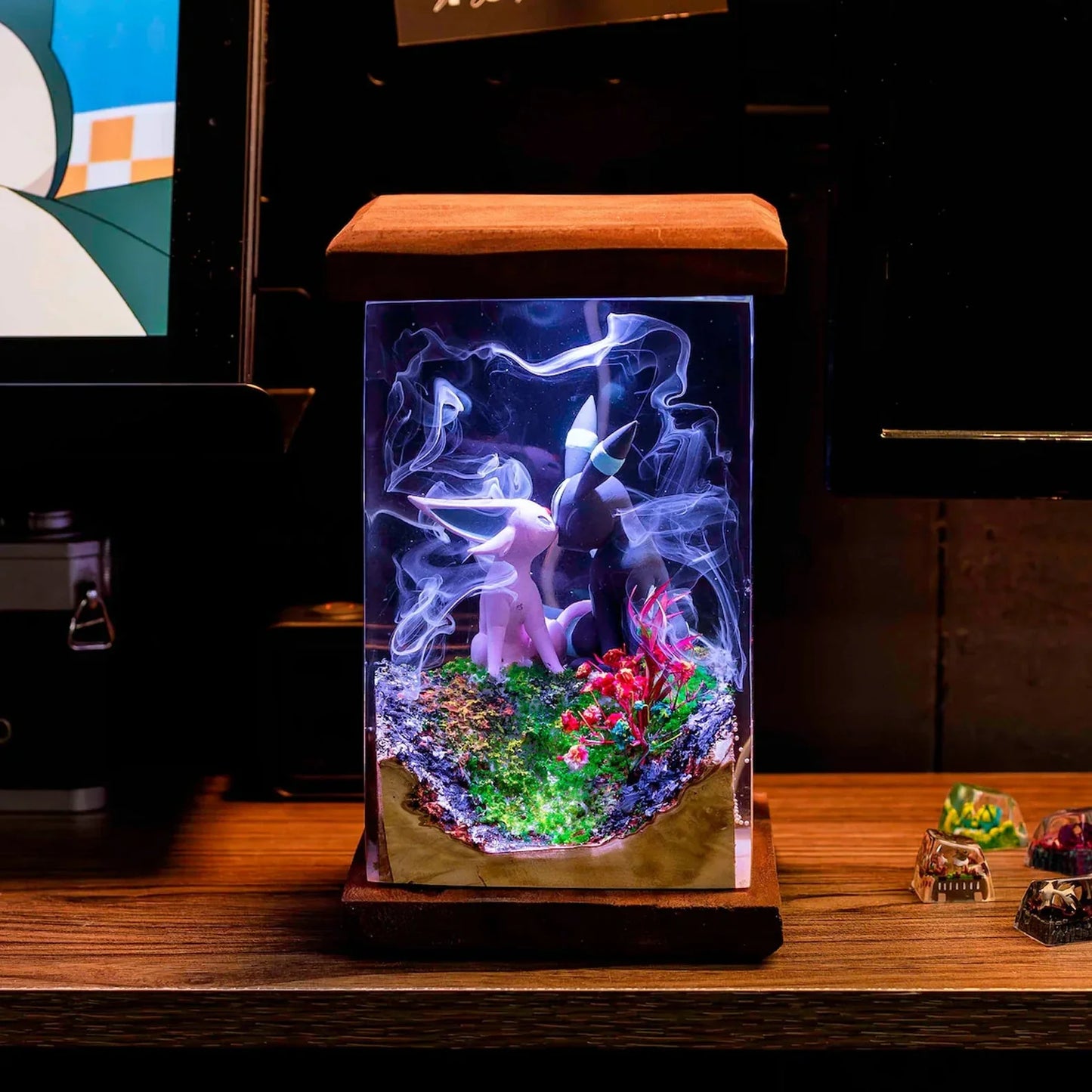 Pokemon Umbreon Espeon Epoxy Resin Lamp