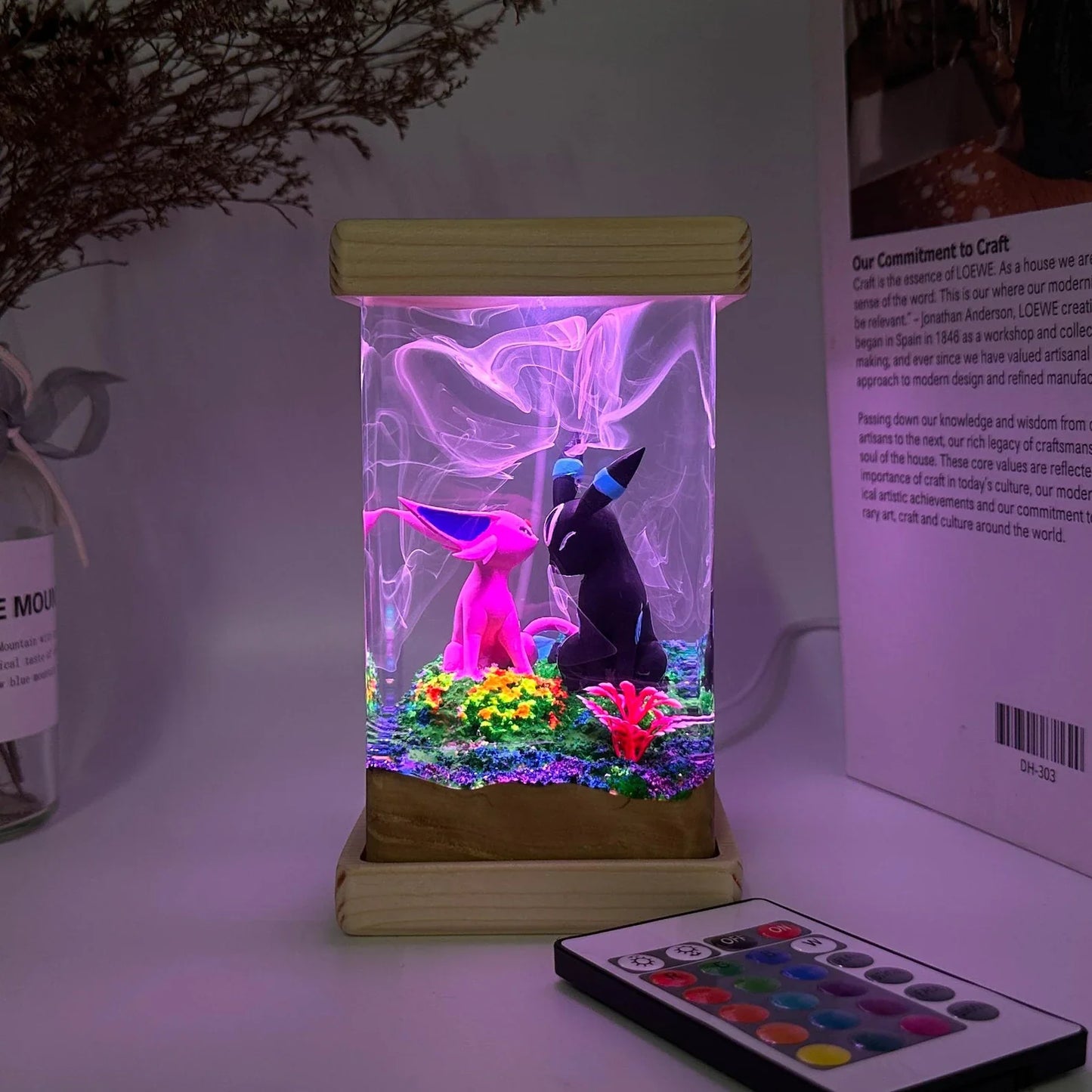 Pokemon Umbreon Espeon Epoxy Resin Lamp