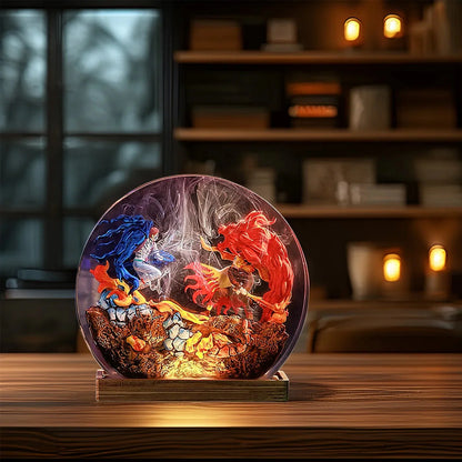 Akaza vs Rengoku Resin Diorama Lamp  Demon Slayer