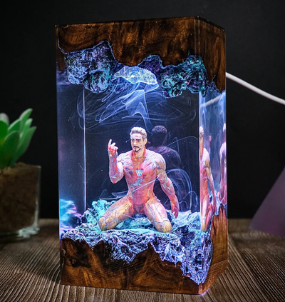 Iron Man Endgame Diorama Lamp, Wood and Resin Light
