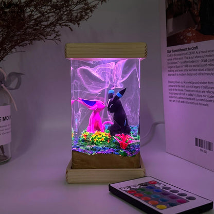 Pokemon Umbreon Espeon Epoxy Resin Lamp