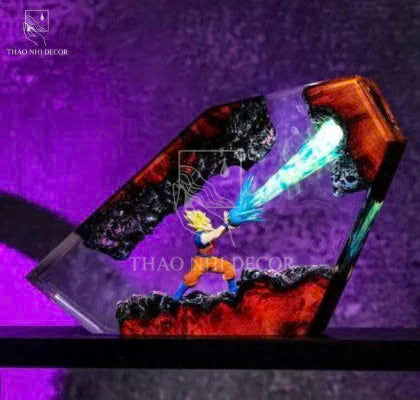 Dragon Ball Goku Epoxy Lamp – Unique Handmade Decorative Masterpiece